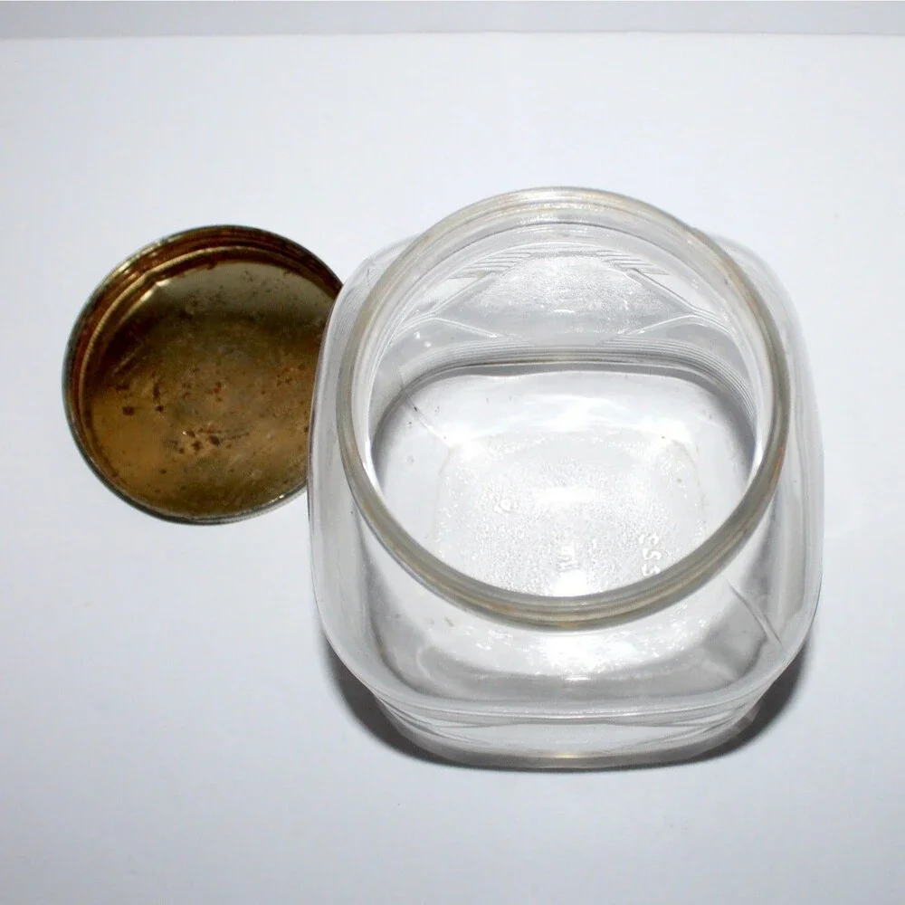 Hazel Atlas 8223 Coffee Glass Jar Diamond Panels 1 Gallon vintage canister 8.25